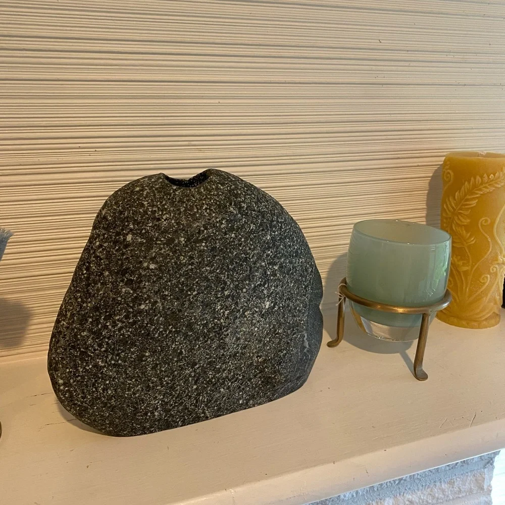 River rock bud vase decor handmade